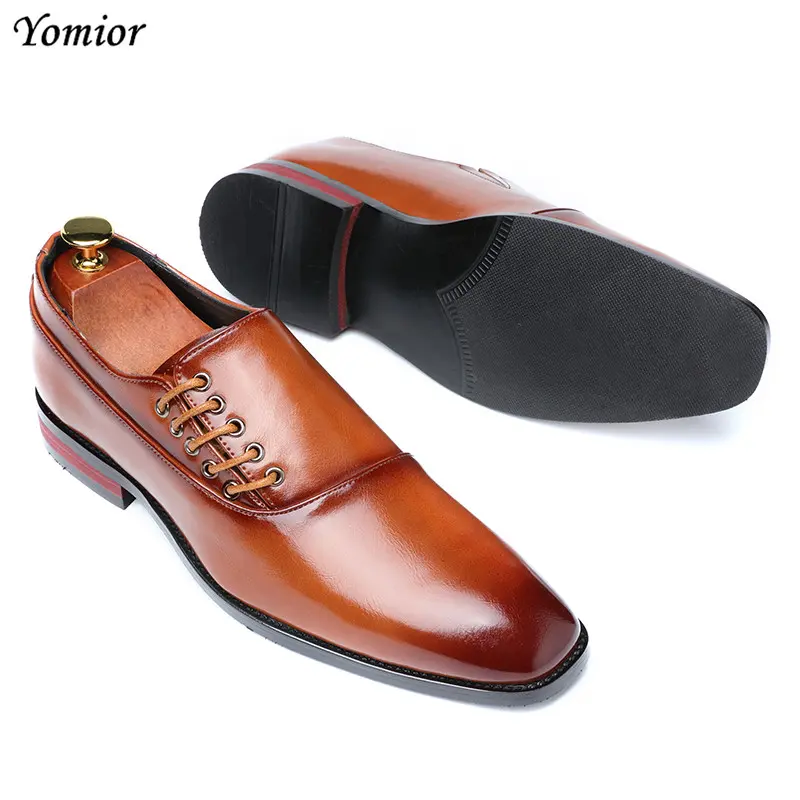 Yomior New Spring Summer Men's Dress Shoes Japanese Formal Business Oxfords Vintage Men Elegant Shoes Party Wedding Shoe Black