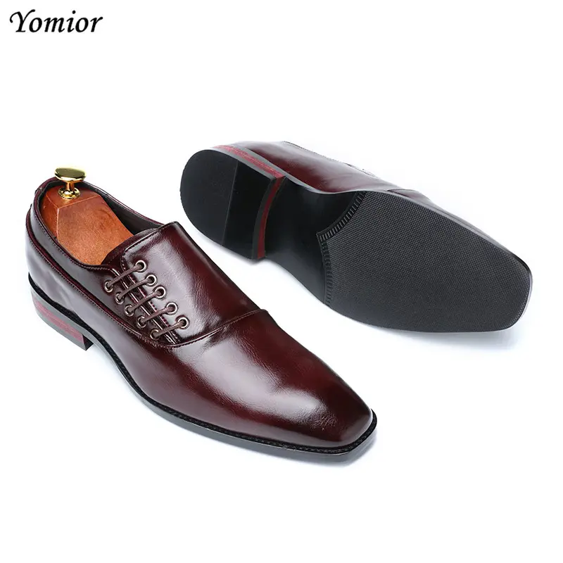 Yomior New Spring Summer Men's Dress Shoes Japanese Formal Business Oxfords Vintage Men Elegant Shoes Party Wedding Shoe Black