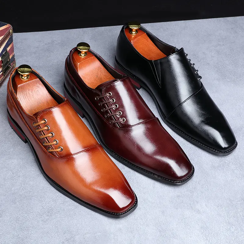Yomior New Spring Summer Men's Dress Shoes Japanese Formal Business Oxfords Vintage Men Elegant Shoes Party Wedding Shoe Black