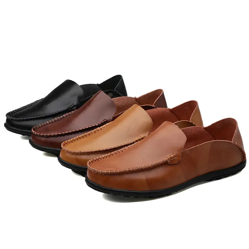 Yomior 2020 New Spring Summer Men Shoes Casual Flats Breathable Loafers Business Soft Leather Driving Shoes Moccasins Men
