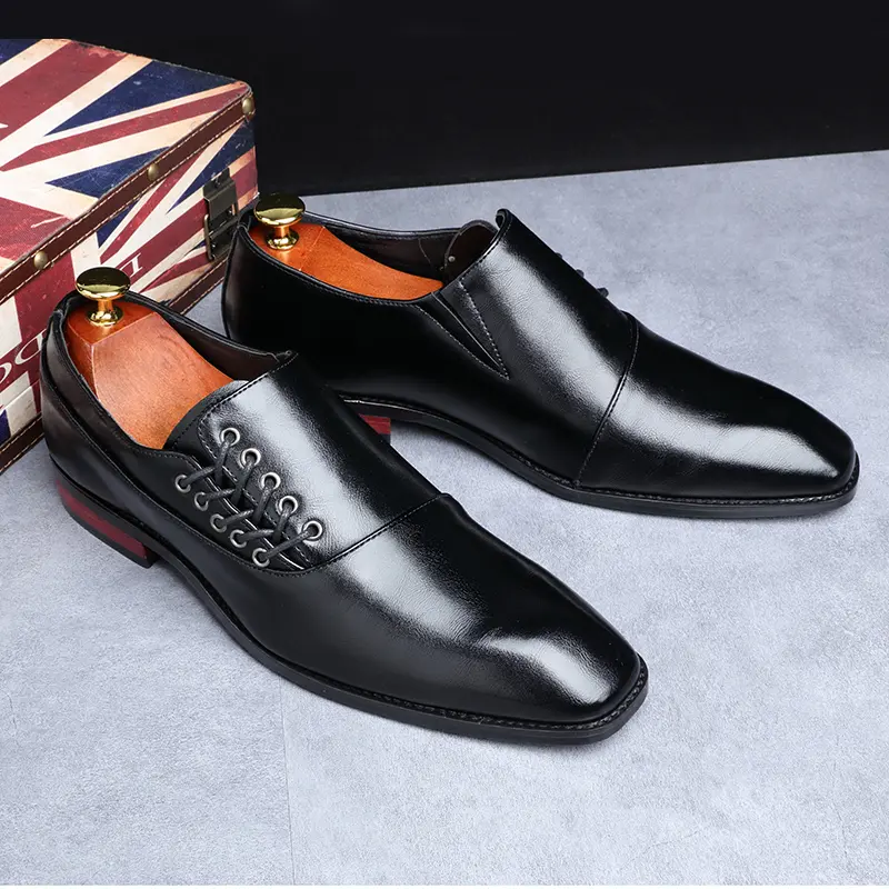 Yomior New Spring Summer Men's Dress Shoes Japanese Formal Business Oxfords Vintage Men Elegant Shoes Party Wedding Shoe Black