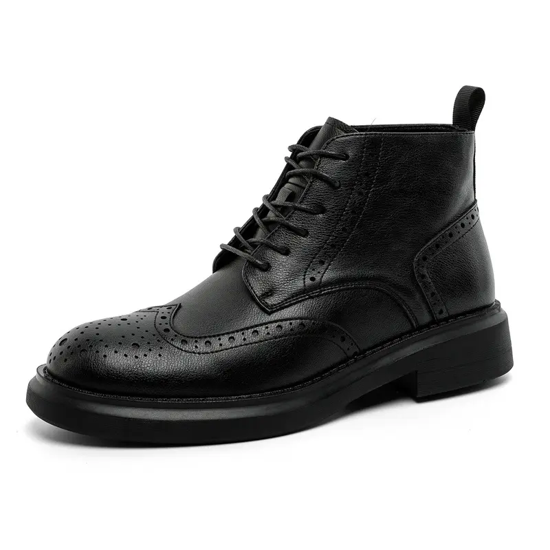 New Autumn Fashion Vintage British Spring Autumn Men Ankle Boots Dress Leather Shoes Tooling Outdoor Desert Boots Brogue Shoes