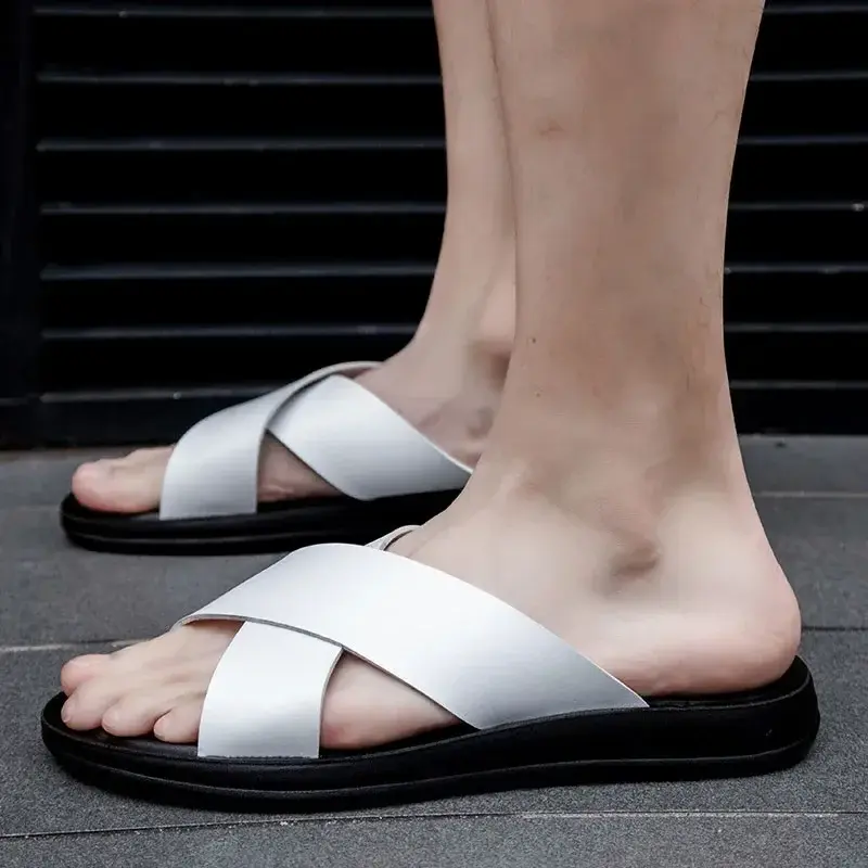 Men's Slippers Summer  Large Size Outdoor Beach Casual Sandals Trend Men Shoes Flat Non-slip Comfortable Shoes Zapatillas