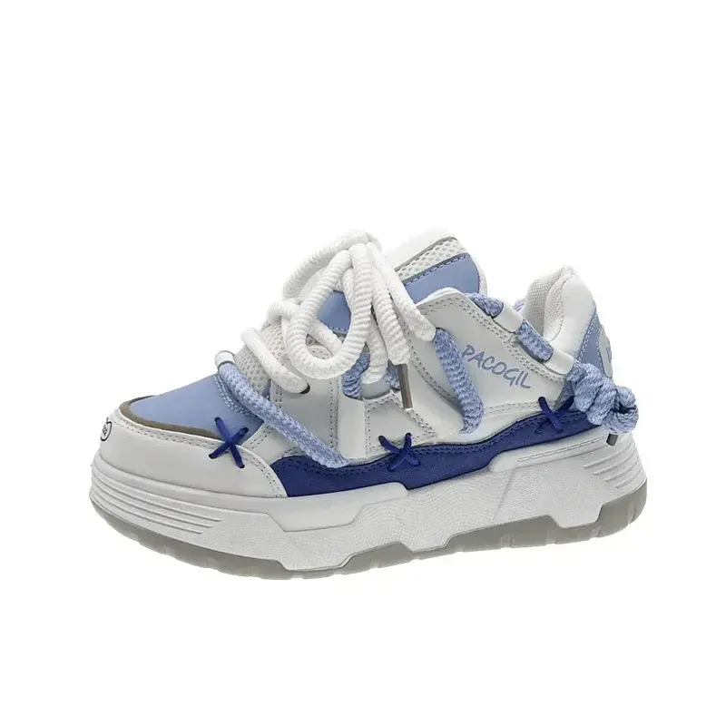 Thick Sole Shoes Fashion Round Toe Flat Shoes Women Comfortable Vulcanized Shoes New Designer Sneakers Zapatillas Mujer