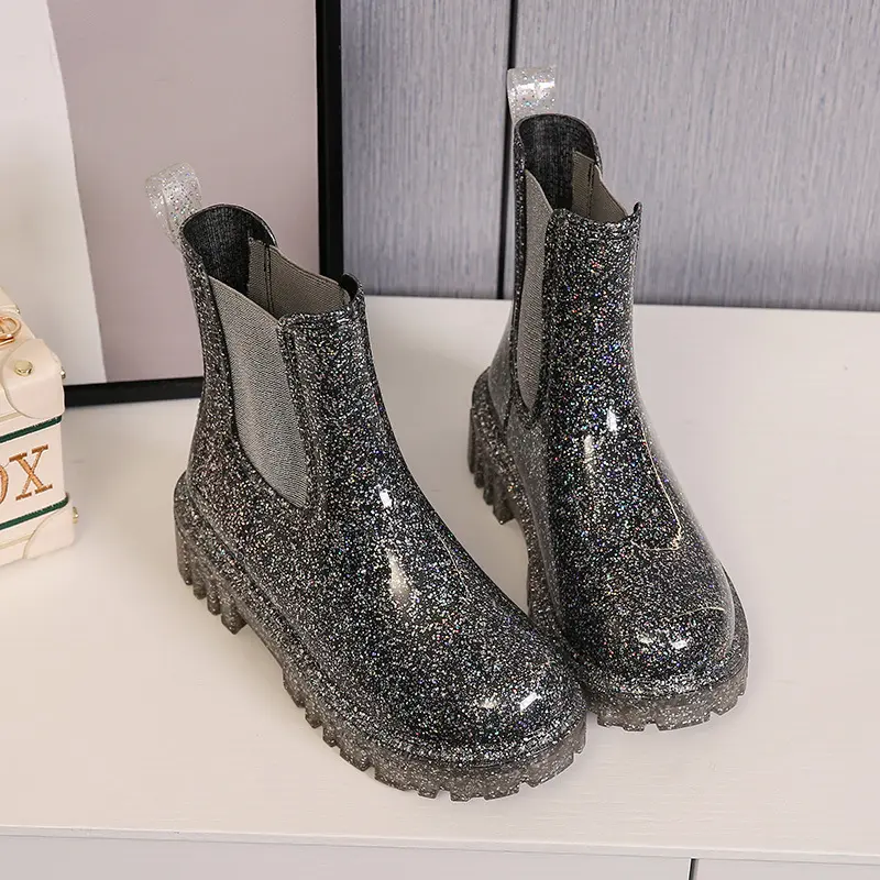 Women Shoes Korean Rain Shoes  Winter Fashion Outdoor Platform Rain Boots Water Wading Anti Slip Wear-resistant Water Shoes
