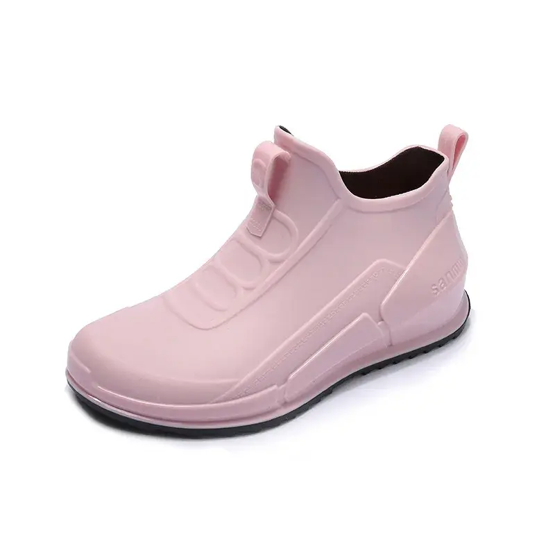 Woman Rain Shoes Waterproof Rubber Boots Ladies Casual Slip-on Flats Rainboots Female Insulated Garden Galoshes Botas De Chuva