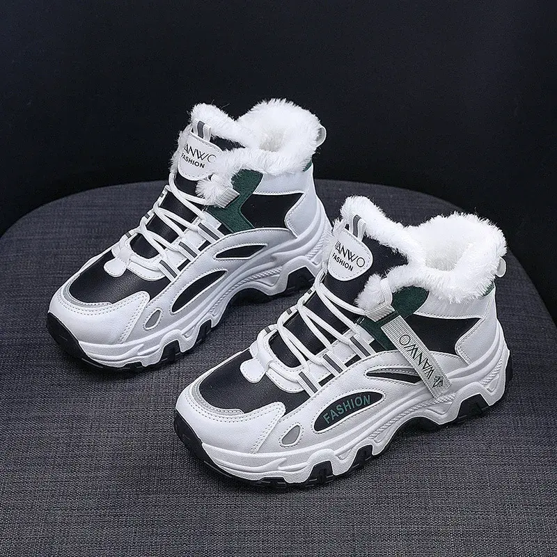 Women's Casual Sneakers Non Slip Comfortable Sports Shoes Women Winter Outdoor Vulcanized Shoes Woman Fleece Walking Trainers