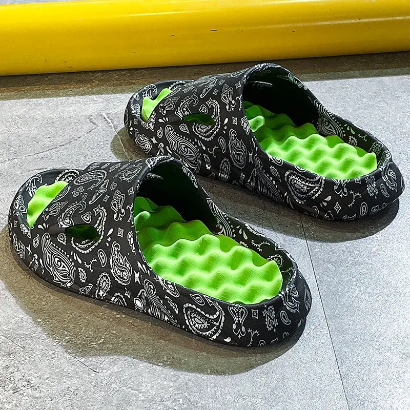 Men Flip-flops Summer Shoes Printing Sandals Trend Anti Slip Summer Sneaker Slippers Fashion Man Massage Slippers Beach Sandals
