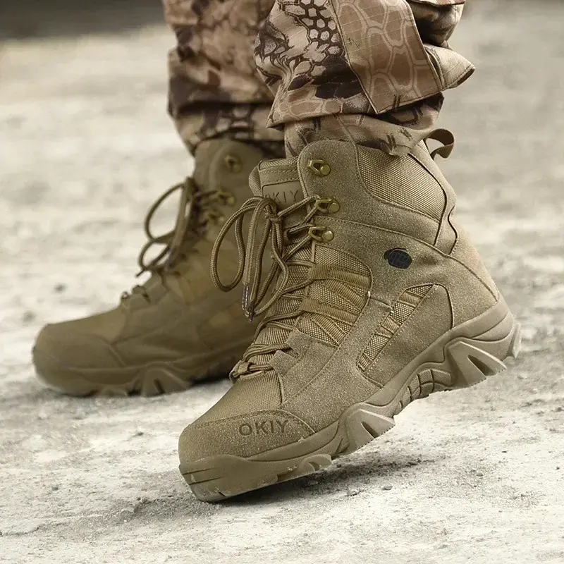 Men  Boots   Outdoor Waterproof Cow Suede Work Men Ankle Boots Hiking Safety Shoes Mens Athletic Shoes