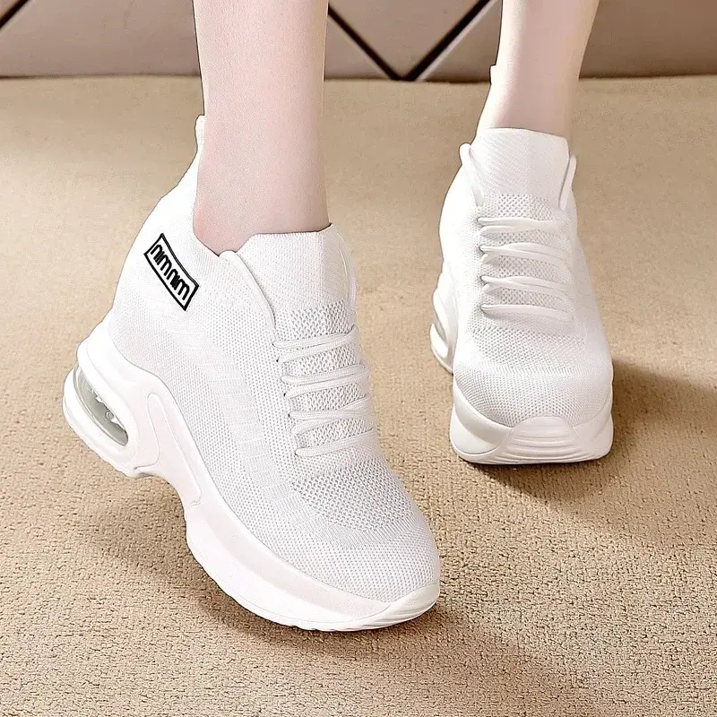 Super Thick Sole High Elevated Sneakers Women  New Mesh Breathable Women's Shoes Comfortable Casual Shoes for Women 2024
