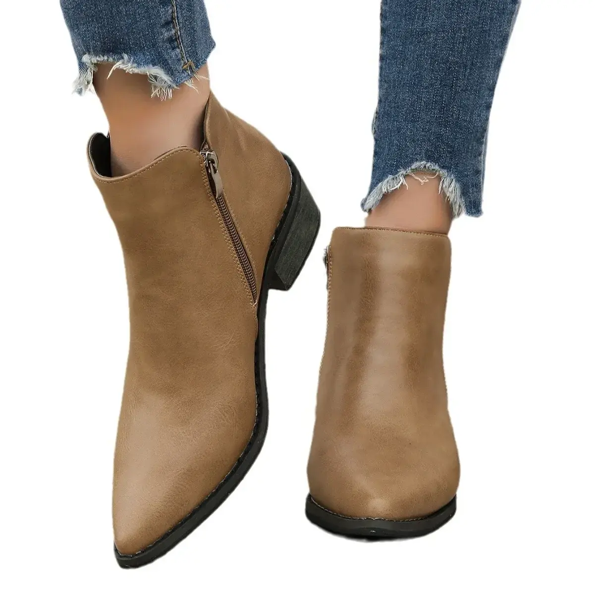 New Retro Women Boots Genuine Leather Ankle Modern Pointed Toe Leather Shoes Western Boots Chelsea Boots 2025