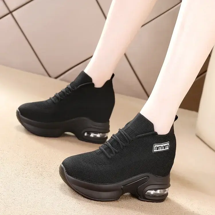 Super Thick Sole High Elevated Sneakers Women  New Mesh Breathable Women's Shoes Comfortable Casual Shoes for Women 2024