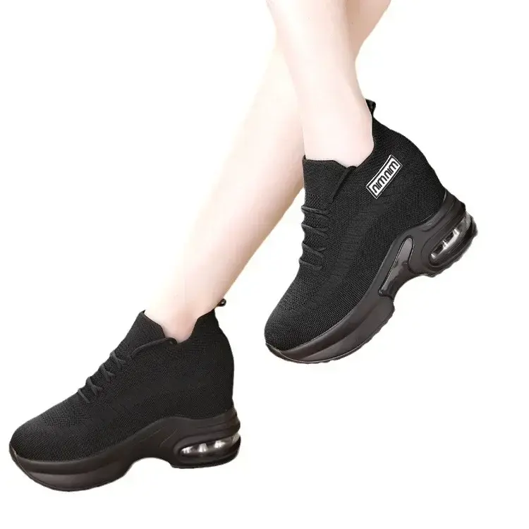 Super Thick Sole High Elevated Sneakers Women  New Mesh Breathable Women's Shoes Comfortable Casual Shoes for Women 2024