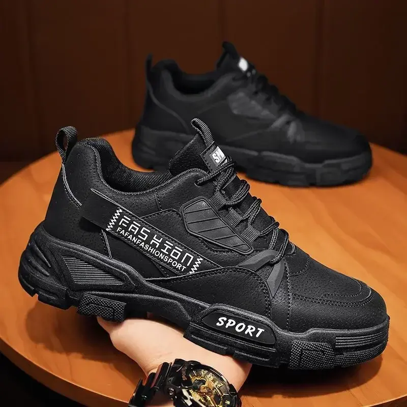 Men's Sneakers  Waterproof Work Boots Workwear Shoes Thick Soled Plush Cold Resistant Lace Up Anti Slip Cotton Shoes 2024
