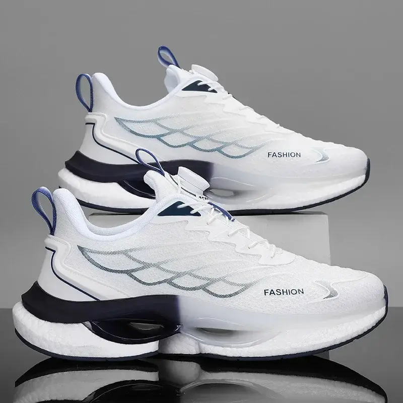 Men Rotary Buckle Running Shoes Women Reflective Outdoor Jogging Sneakers INS Chunky Sports Zapatillas Anti-Slip Unisex Footwear