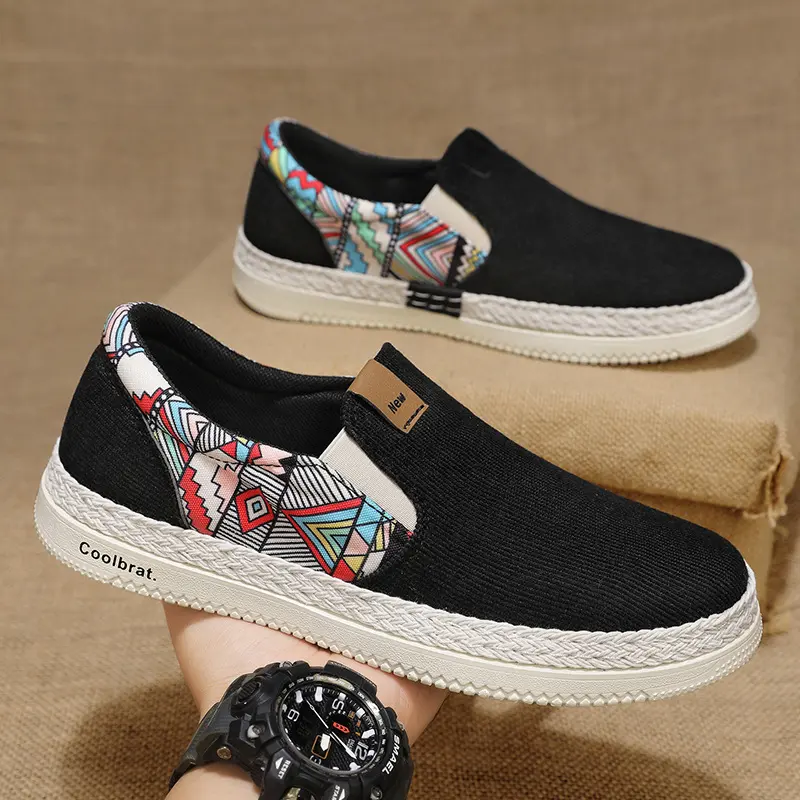 Flat Canvas Shoes For Men Fisherman Linen Cloth Loafers Summer Men's Sneakers New Style Shoes Sneakers Male Casual Shoes Man