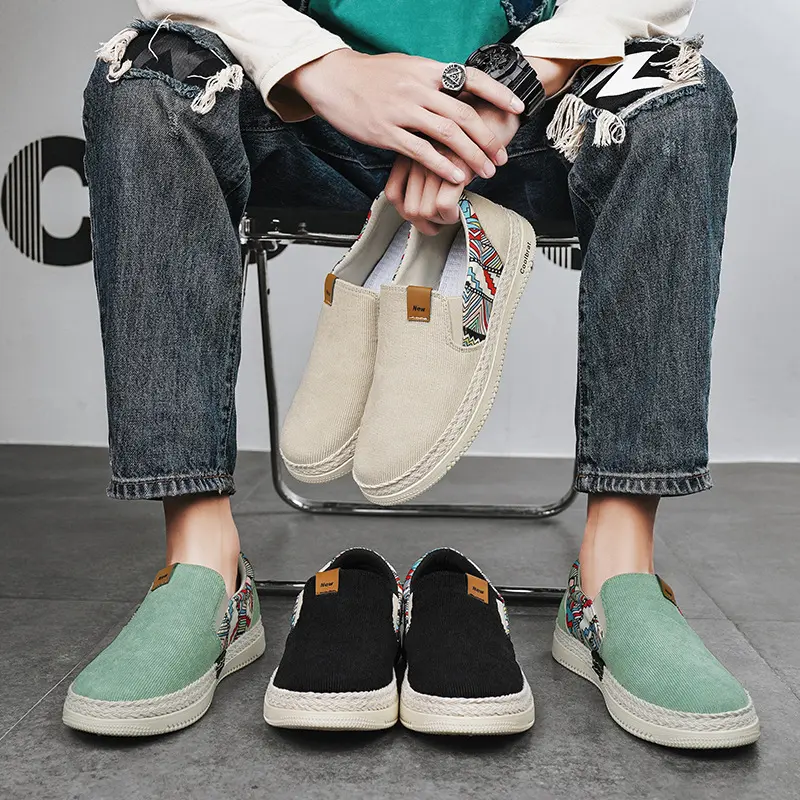 Flat Canvas Shoes For Men Fisherman Linen Cloth Loafers Summer Men's Sneakers New Style Shoes Sneakers Male Casual Shoes Man