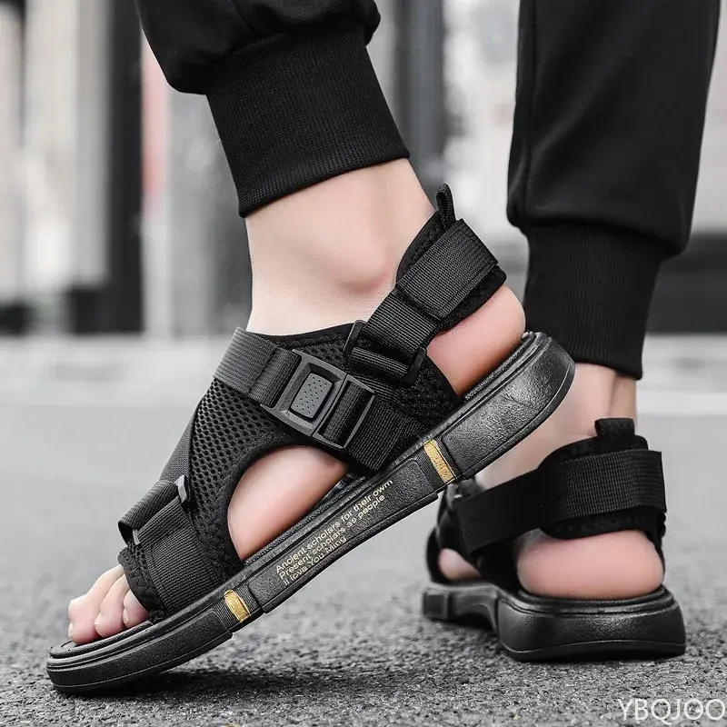 Summer Outdoor Breathable Comfort Slip on Open Shoes Casual Men Outdoor Sport Flat Sandals Shoes Soft Bottom Beach 2025