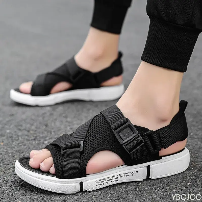 Summer Outdoor Breathable Comfort Slip on Open Shoes Casual Men Outdoor Sport Flat Sandals Shoes Soft Bottom Beach 2025