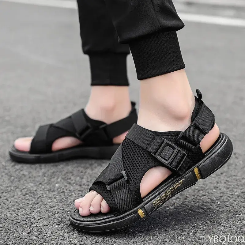 Summer Outdoor Breathable Comfort Slip on Open Shoes Casual Men Outdoor Sport Flat Sandals Shoes Soft Bottom Beach 2025
