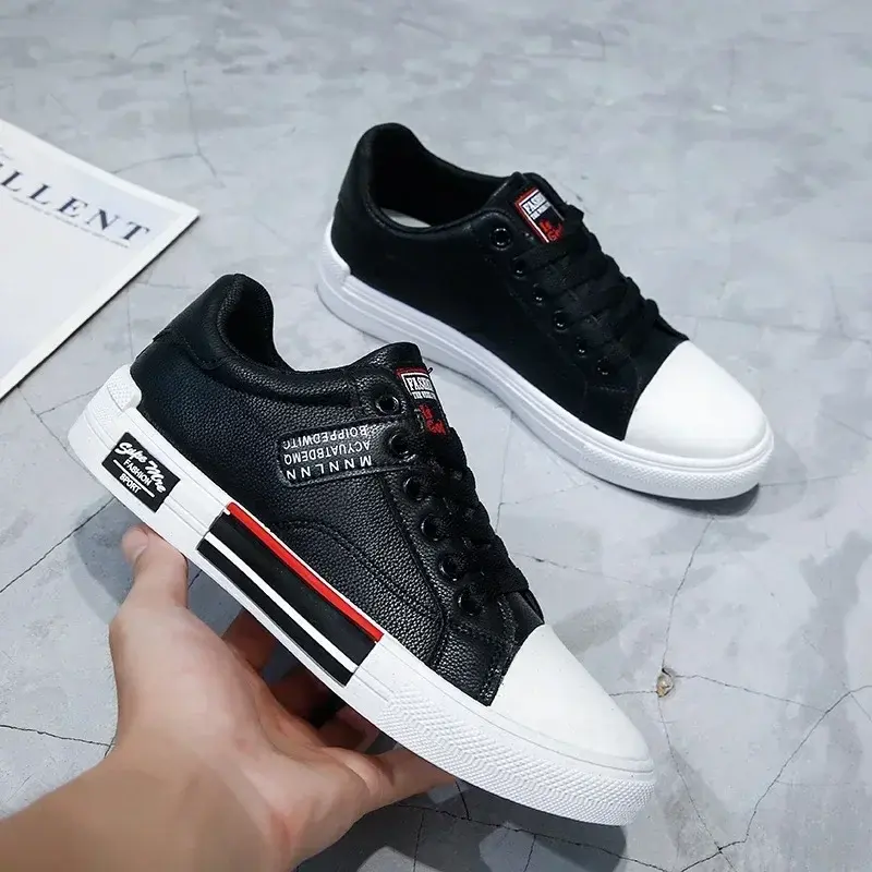 Leather Men's Canvas Shoes Autumn High-Top Casual Shoes for Men Non-Slip Male Sneakers 2023 New Winter Tenis Masculino 2024