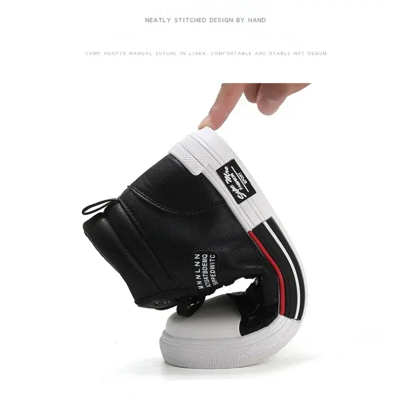 Leather Men's Canvas Shoes Autumn High-Top Casual Shoes for Men Non-Slip Male Sneakers 2023 New Winter Tenis Masculino 2024