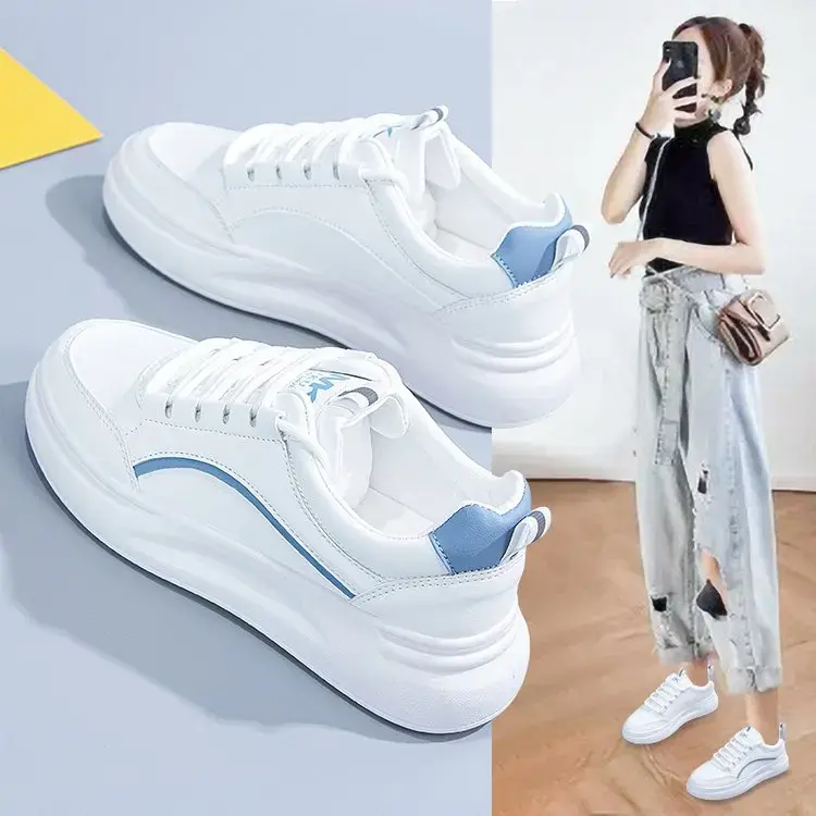Shoes for Women's Sneakers Leather Shoes Casual Flats Sneakers Female Fashion Comfort Vulcanized Platform Shoes Zapatos De Mujer