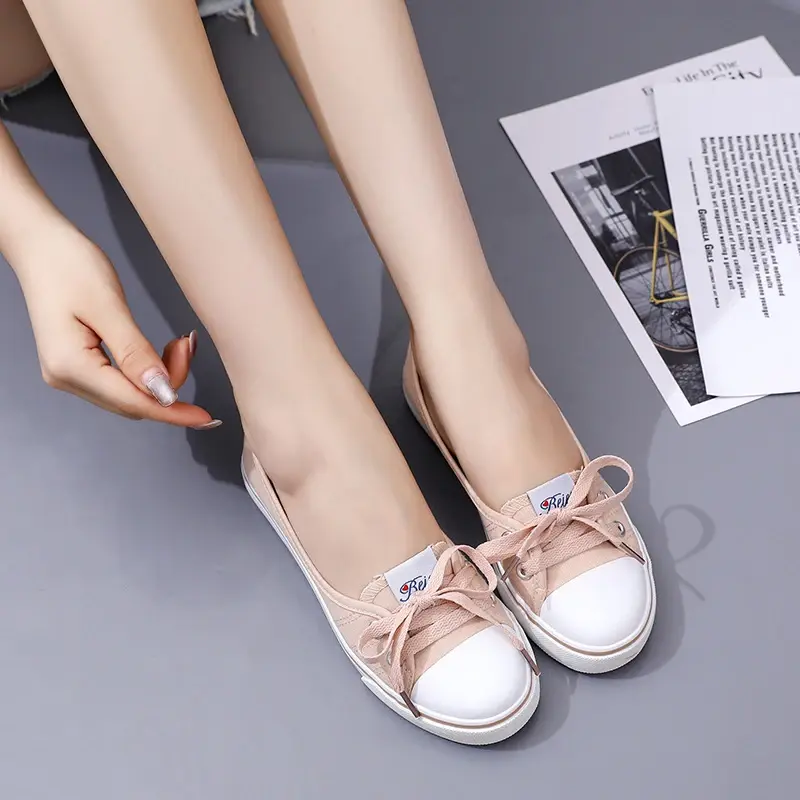 2023Sneakers Shoes for Women Zapatillas Mujer Solid Sapatilha Feminina Zapatilla Tenis Feminino Lace-up White Chaussures Plates