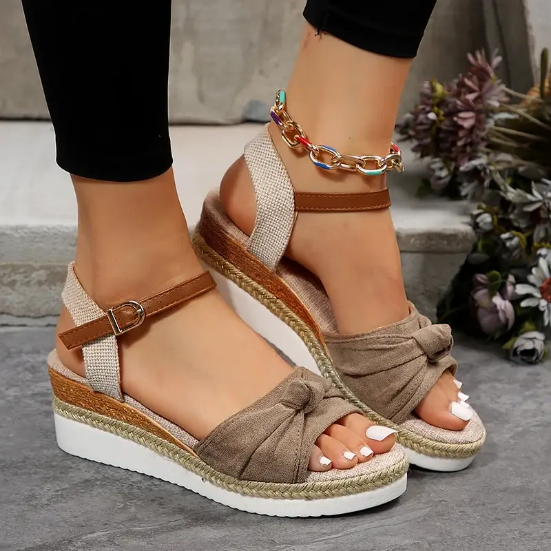 Women Fashion Platform Sandals  Peep Toe Wedges Gladiator Sandals Woman Non Slip Thick Soled Beach Shoes Plus Size 43