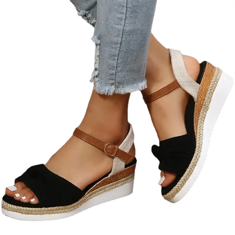 Women Fashion Platform Sandals  Peep Toe Wedges Gladiator Sandals Woman Non Slip Thick Soled Beach Shoes Plus Size 43