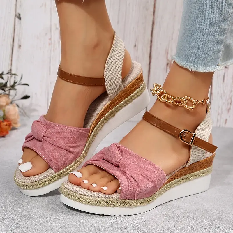 Women Fashion Platform Sandals  Peep Toe Wedges Gladiator Sandals Woman Non Slip Thick Soled Beach Shoes Plus Size 43