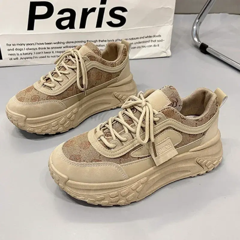 Women Casual Canvas Sneakers Designer Platform Running Sneakers Lace-Up Tennis Shoes Women Lightweight Walking Vulcanized