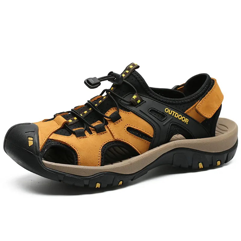 Summer Men's Sandals Outdoor Non-slip Men's Beach Sandals Handmade Genuine Leather Men's Shoes Fashion Men Sneakers