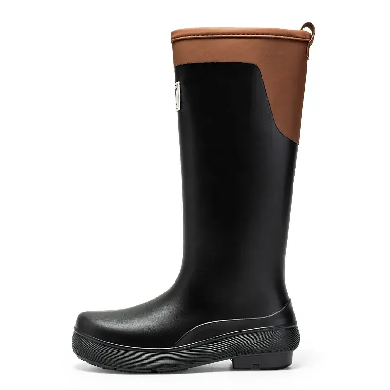 High tube rain shoes women's fashion rain boots outdoor thick-soled waterproof shoes rubber shoes 2025