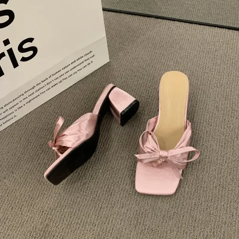Women Lightweight High Heels Flip Flops Women  Summmer Clip Tie Platform Bow Slippers Woman Peep Toe Beach Sandals 2025