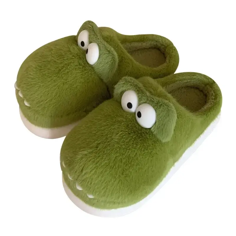 Women Winter Home Fur Slippers New Cartoon Cute  Non-Slip Soft Slides House Indoor Bedroom Plush Warm Cotton Slippers2025