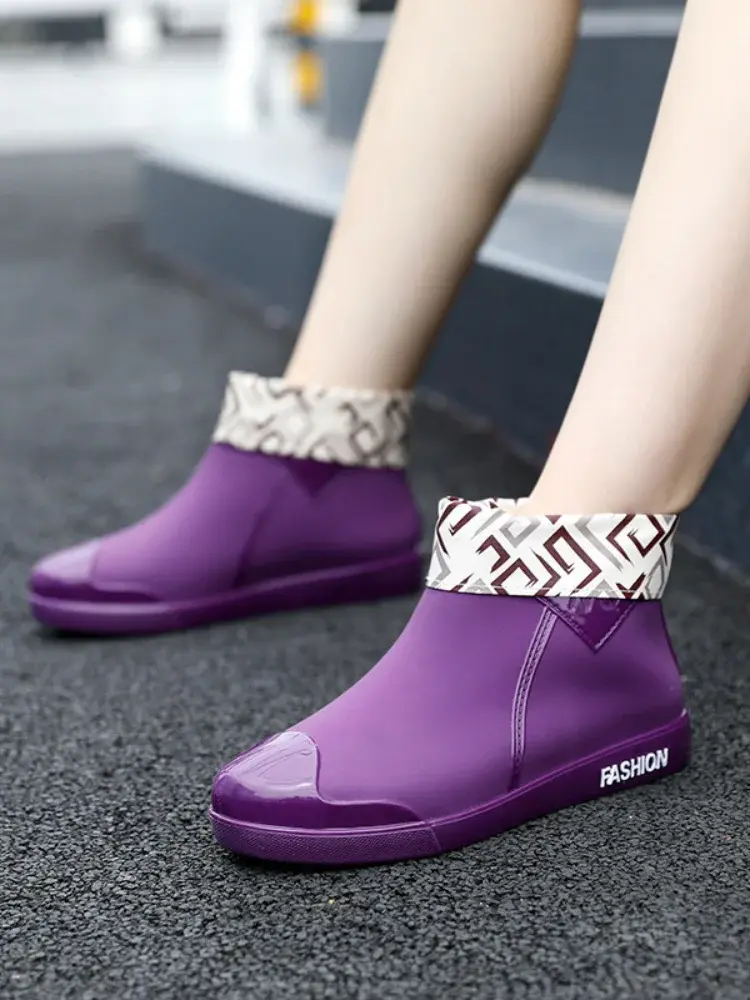 2023Shoes Women  Fashion Non Slip Waterproof Rain Boots Tube Rain Boots Boots for Women Waterproof Work Botas De Caza Espanolas