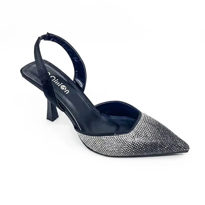 Summer Women's Baotou Sandals Female Fashion Shiny Pointed Thin Heel Pumps Ladies Comfort Outdoor Leisure Lazy Shoes