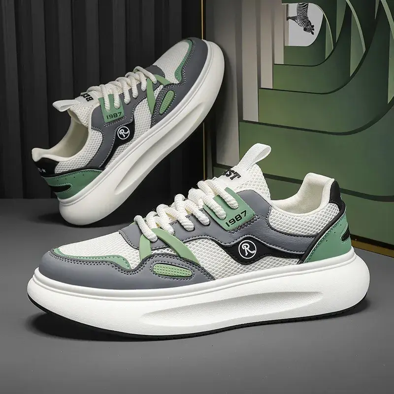 Mens Casual Outdoor Sneakers Autumn New Breathable Walking Running Shoes for Men Tennis Fashion Non-slip Thick Sole Sport Shoes