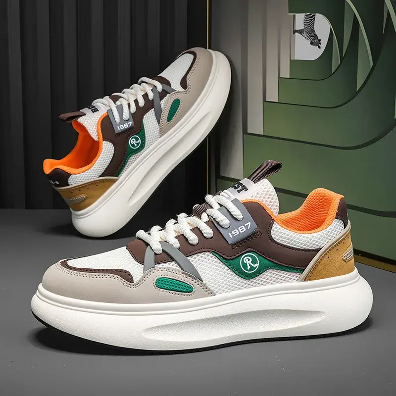 Mens Casual Outdoor Sneakers Autumn New Breathable Walking Running Shoes for Men Tennis Fashion Non-slip Thick Sole Sport Shoes