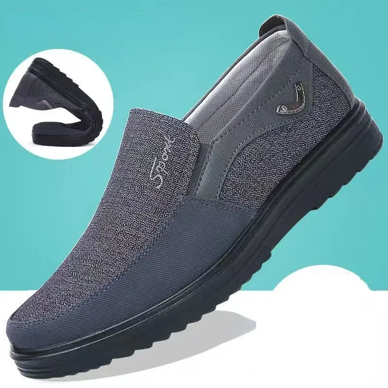 Size 50 Men Breathable Shoes Fashion Light Old Beijing Cloth  Men's Slip on Flat Canvas Shoes Work Zapatillas Hombre