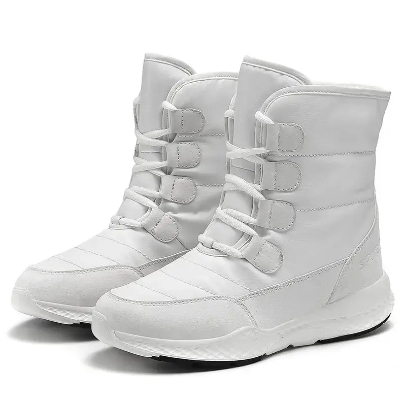 2024Warm Women's Wedge Platform Boots Outdoor Thick Soled Comfortable Cotton Shoes Anti Slip Mountaineering Travel Snow Boots