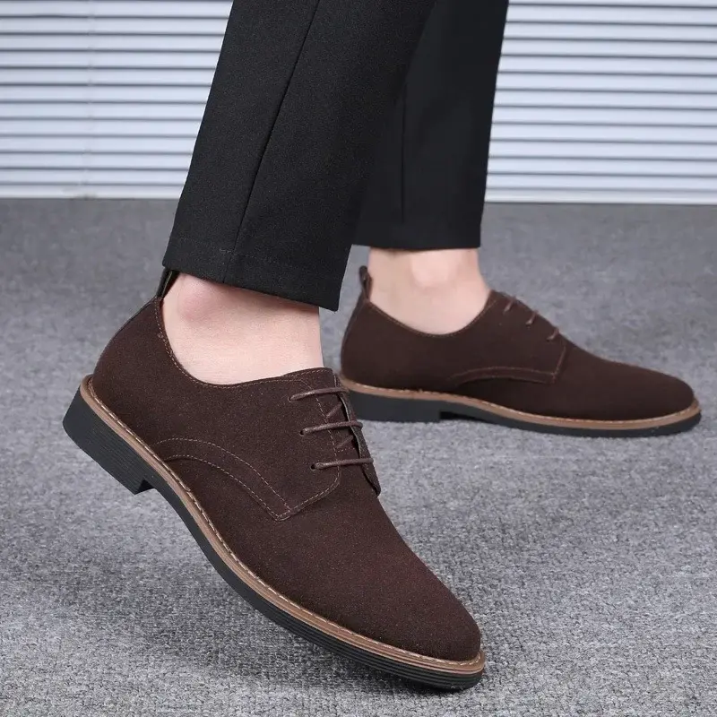 Men Suede Shoes Lace Up Blue Oxford Shoes for Men Flats Fashion new Men Sneakers Autumn Breathable Comfortable Casual Man Shoes