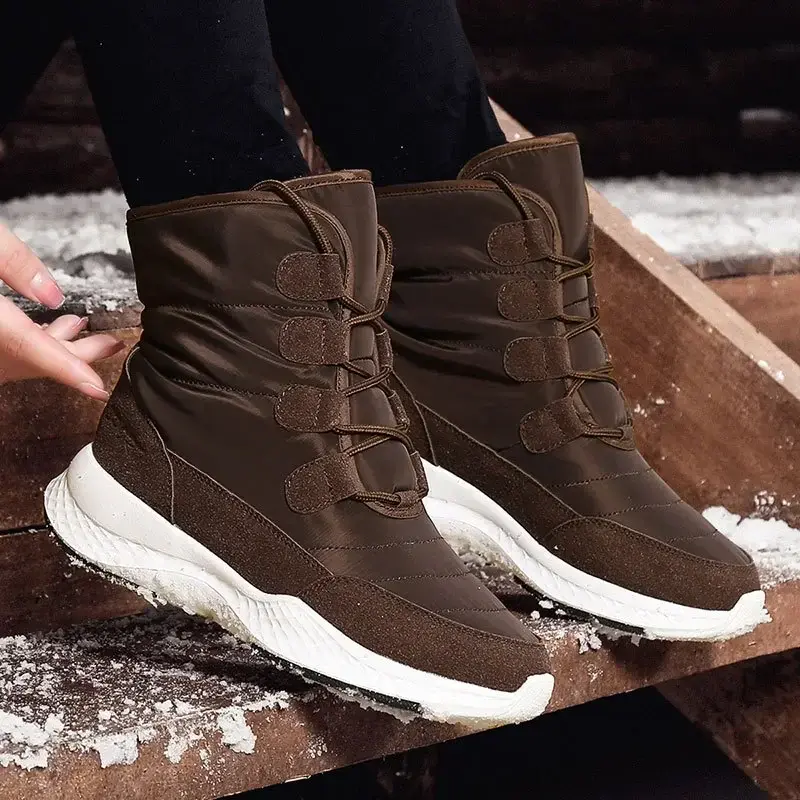 2024Warm Women's Wedge Platform Boots Outdoor Thick Soled Comfortable Cotton Shoes Anti Slip Mountaineering Travel Snow Boots