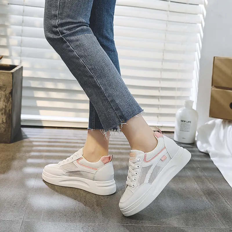 Shoes Women's Summer Thick Sole White Spring Autumn Breathable Platform Tennis Woman Trend  Round Head Female Casual Sneaker