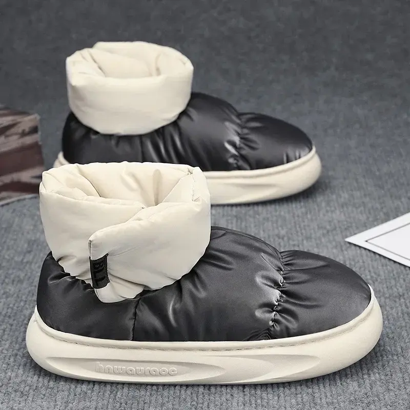 Men's Women's Cotton Shoes Winter  Plush Insulation Comfortable Casual Shoes Home Use Outdoor Couples Anti Slip Snow Boots