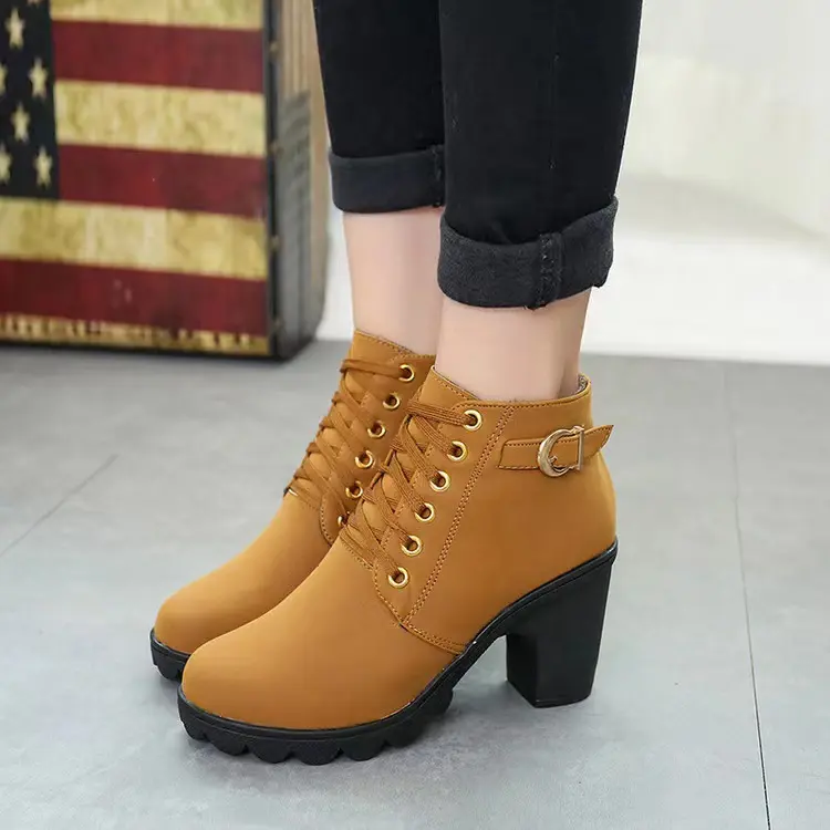 Women Shoes  New Fashion Thick Sole Ankle Boots Daily Comfortable Waterproof Plus Size Female Platform Boots Botas De Mujer 2023