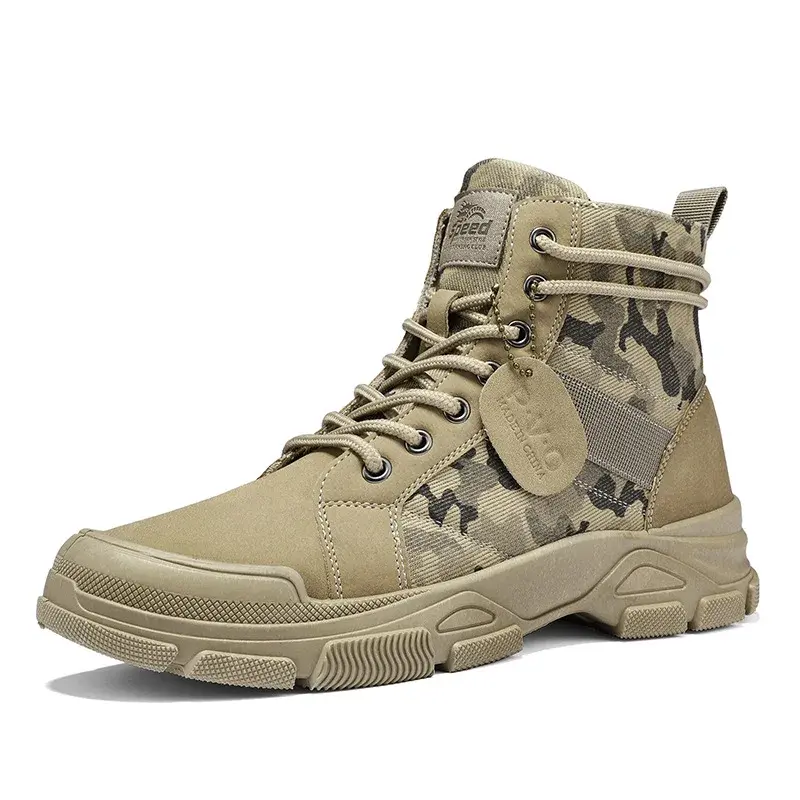 Spring and Autumn New Men's Camouflage Boots Desert Camouflage Boots Men's Outdoor Work  Fashion  2024
