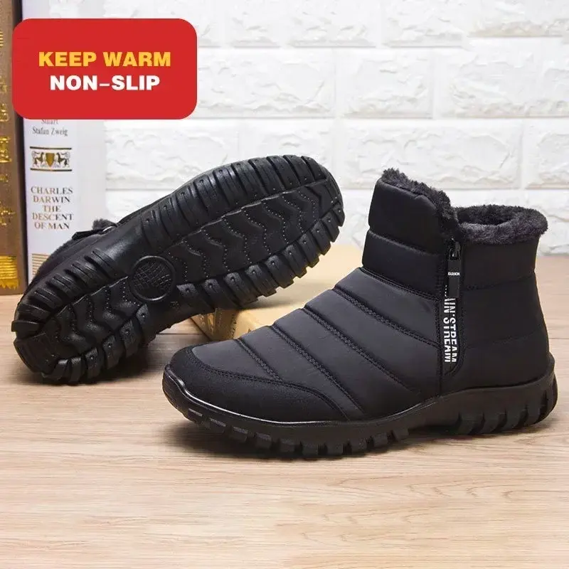Men Ankle Snow Boots Waterproof Non Slip Shoes for Men Casual Keep Warm Plush Plus Size Couple Footwear Chaussure Homme 2024
