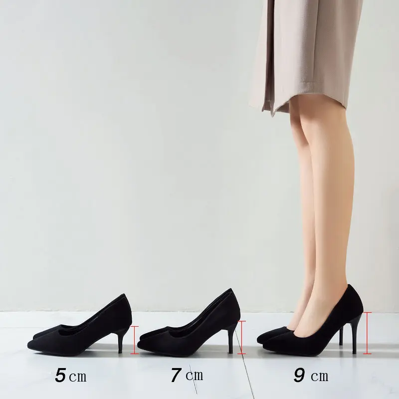 2024Woman Pumps New High Heels Stiletto Pump Single Shoes Female Office Shoes Ladies Black Pointed Toe Sexy Party Wedding Shoes